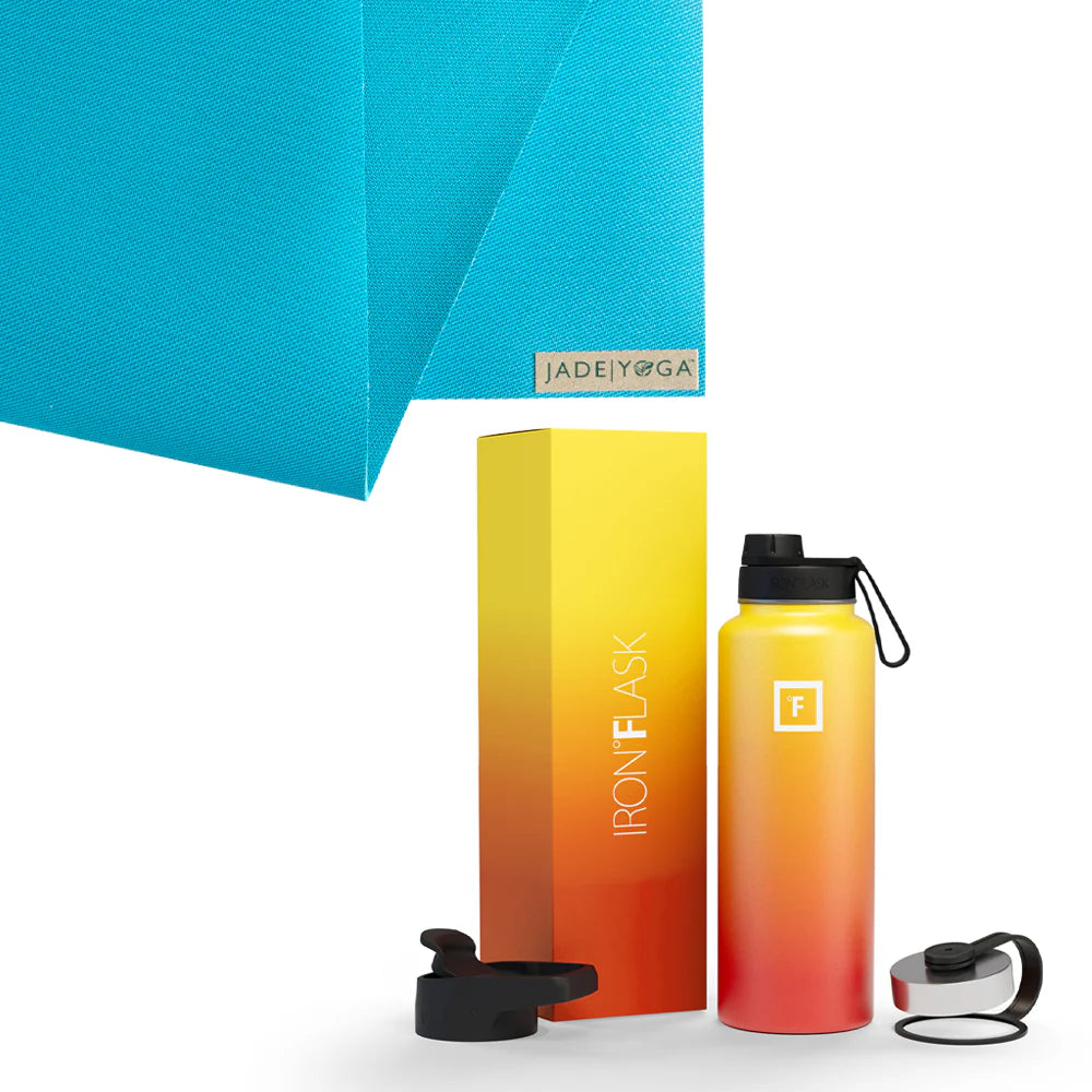 Flexible Jade Yoga Voyager Mat & Flask Combo (Available in 4 Colors)