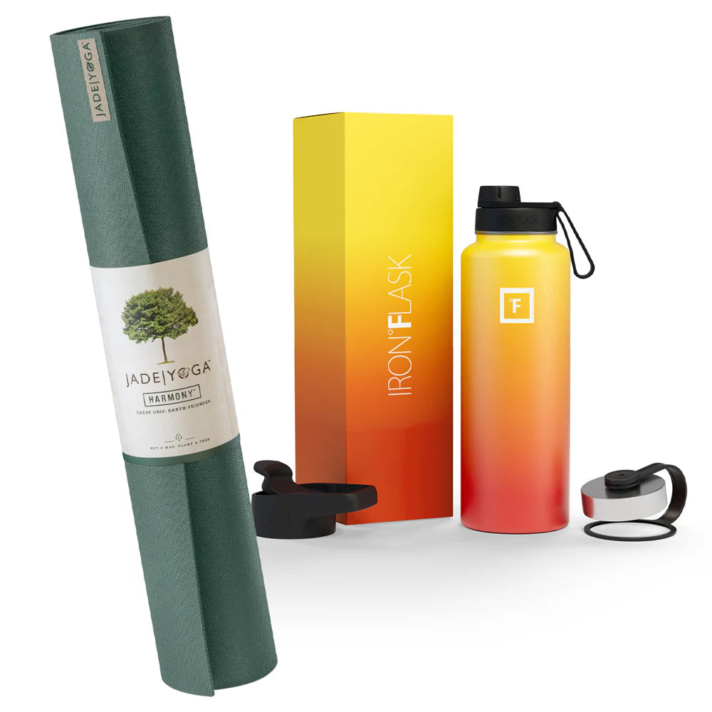 Flexible Jade Yoga Voyager Mat & Flask Combo (Available in 4 Colors)