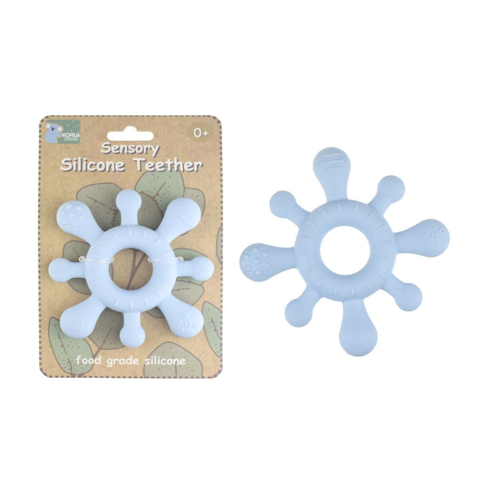 Flexible Silicone Splash Teether - Blue