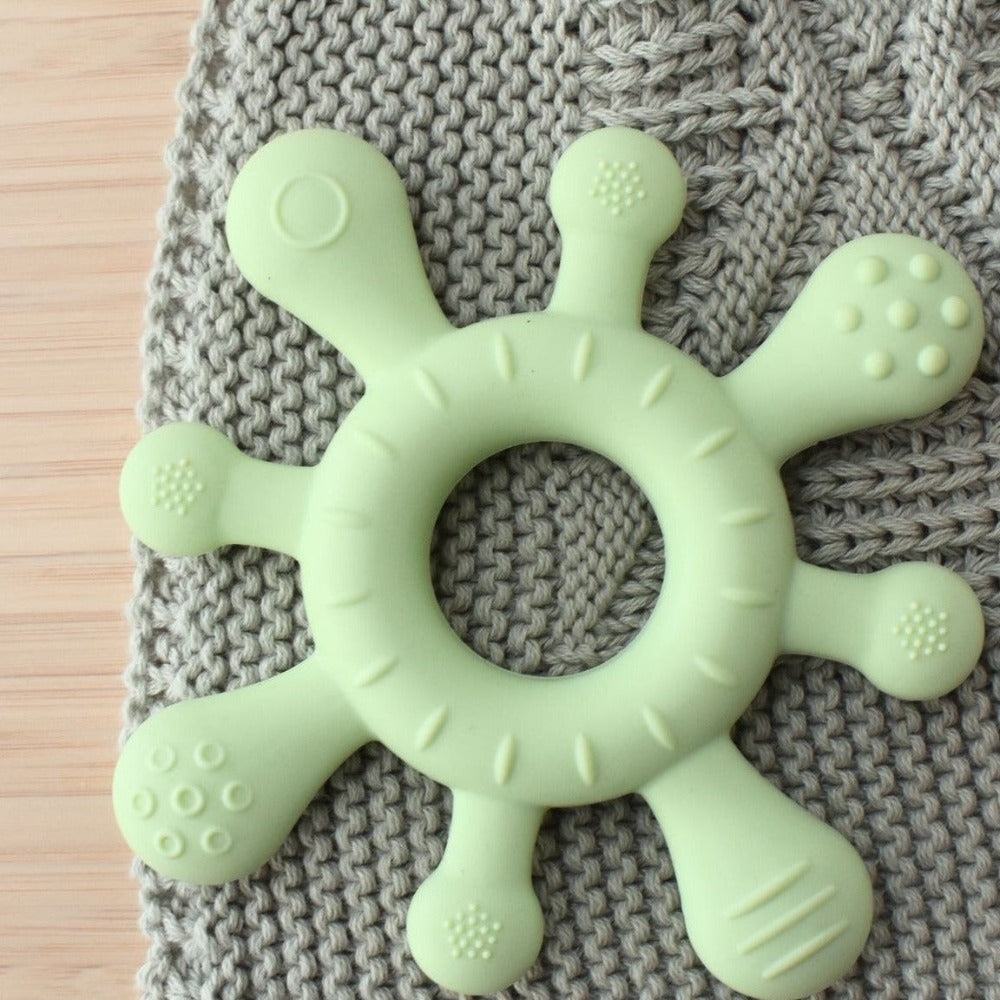 Flexible Silicone Splash Teether - Green