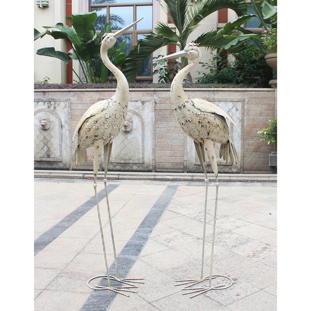 Flight of Serenity Crane Figurines Rustic Cream - Set of 2