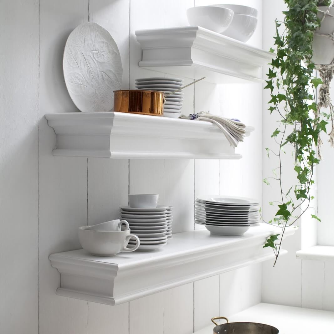 Floating Elegance Wall Shelf White (Available in 3 Sizes)