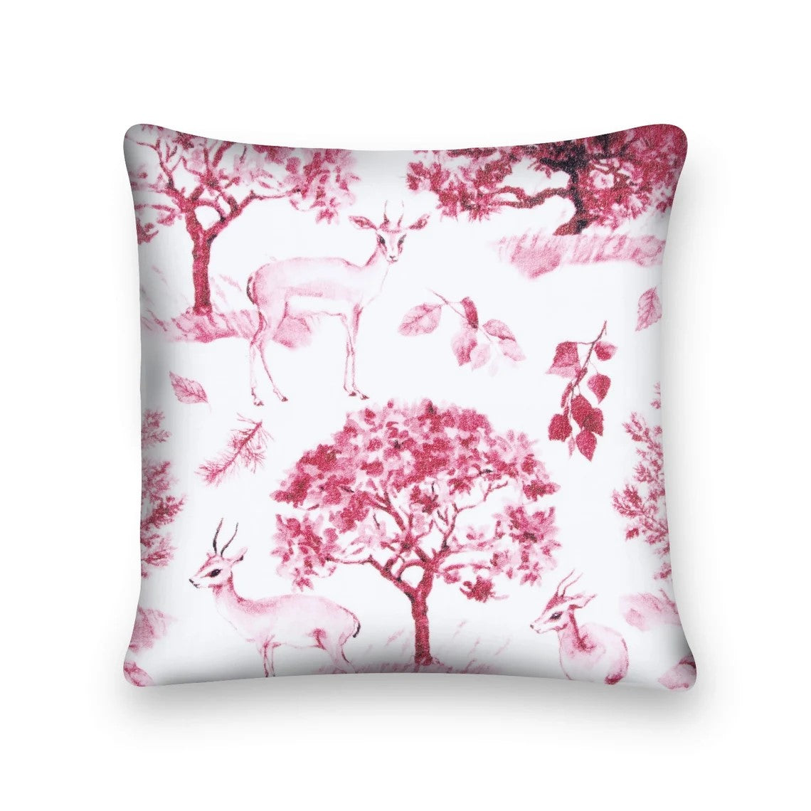 Floral Fauna Fantasy Cushion Cover 50 x 50cms - Pink