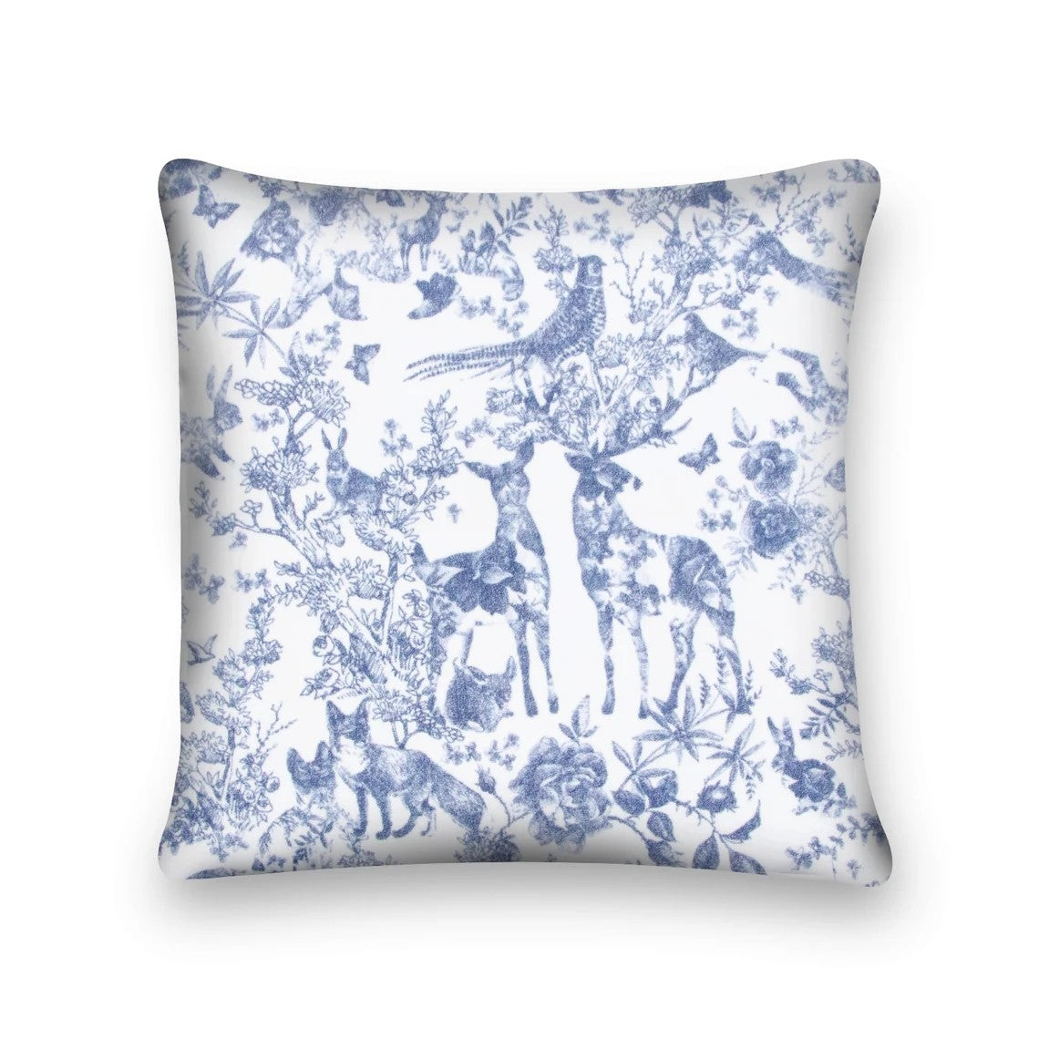 Floral Fauna Fantasy Cushion Cover 50 x 50cms - Blue