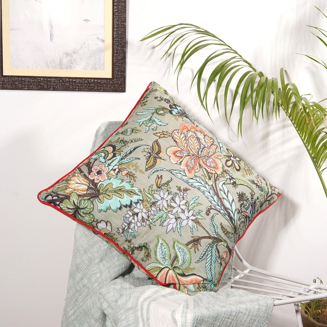 Floral Rhapsody Cotton Cushion Cover 50 x 50cms