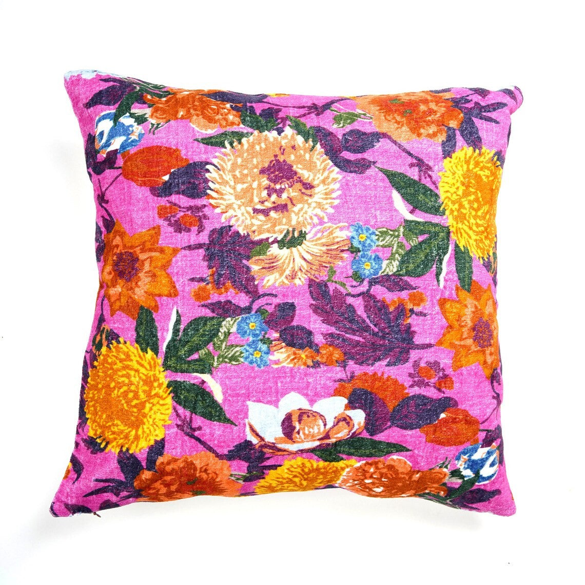 Floral Symphony Cotton Cushion Cover 50 x 50cms - Pink