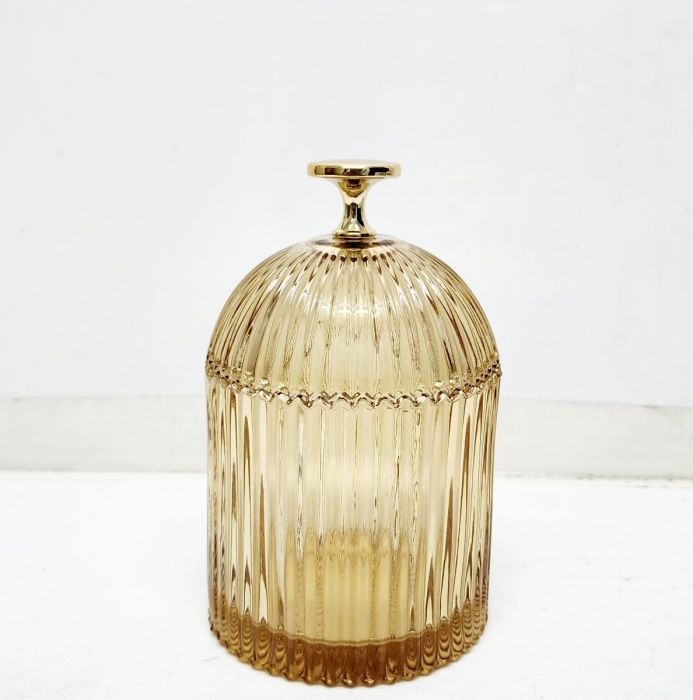 Florence Ribbed Dome Glass Jar - Available in 4 Colors