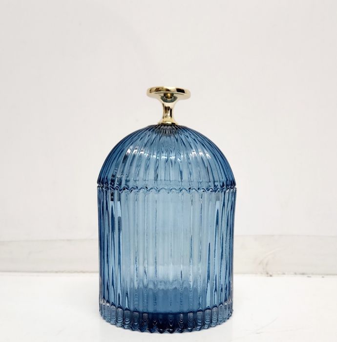 Florence Ribbed Dome Glass Jar - Available in 4 Colors