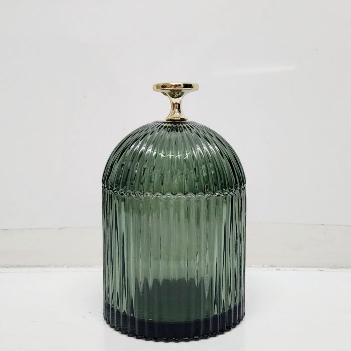 Florence Ribbed Dome Glass Jar - Available in 4 Colors