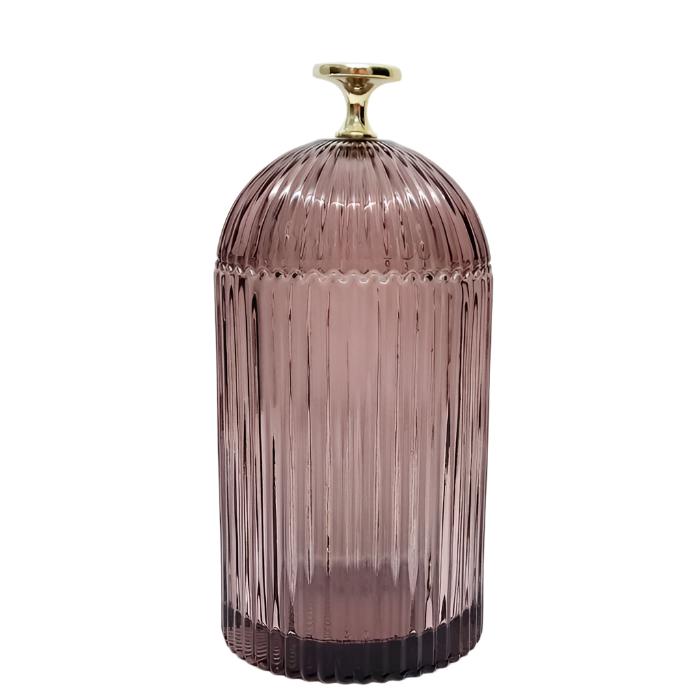 Florence Stunning Ribbed Dome Glass Jar - Large - Available in 4 Colors