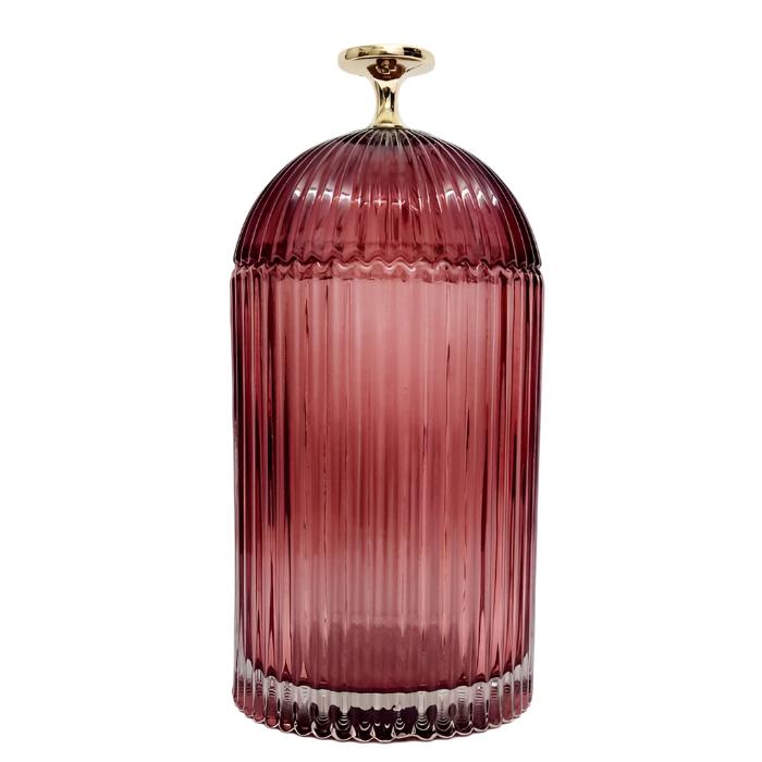 Florence Stunning Ribbed Dome Glass Jar - Large - Available in 4 Colors