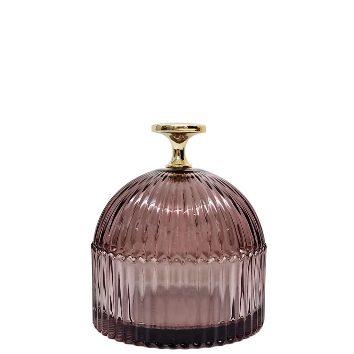 Florence Stunning Ribbed Dome Glass Jar - Small - Available in 4 Colors