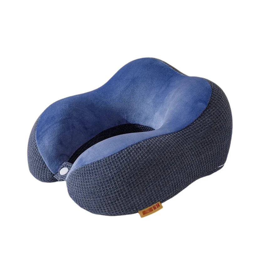 Foam Slow Rebound Neck Pillow - Blue - 30x25x13cms