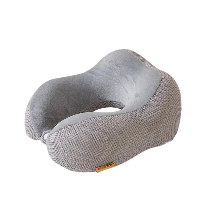 Foam Slow Rebound Neck Pillow - Light Grey - 30x25x13cms