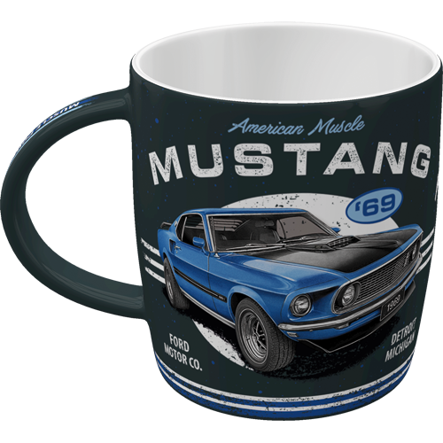 Ford Mustang - 1969 Mach 1 Blue - Ceramic Coffee Mug