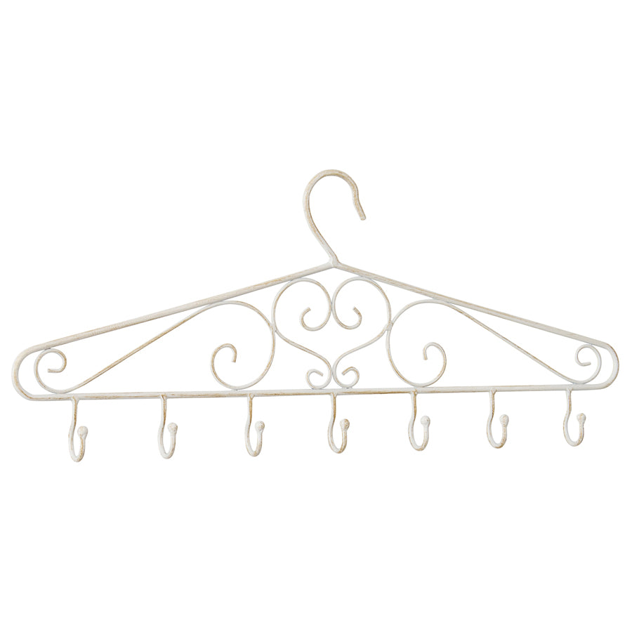 French Provincial 7 Hooks White Garden Wall Hangers