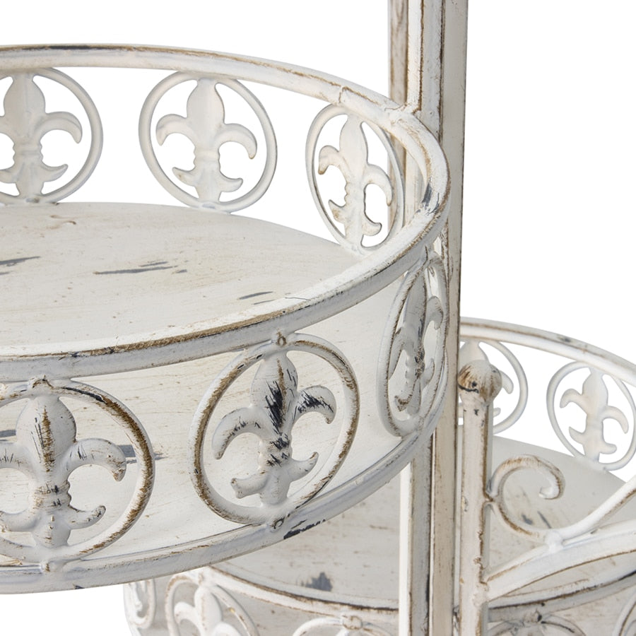 French Provincial Ornate 3-Tier Plant Stand - White