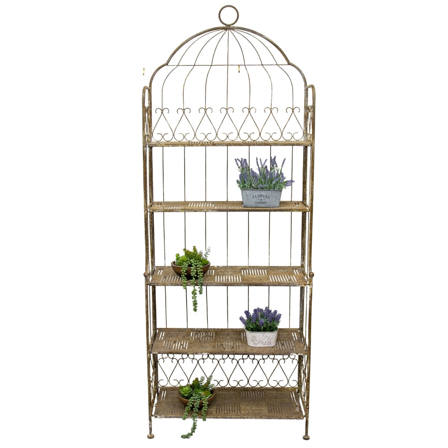 French Style Antique-Finish 5-Tier Shelf Stand 200cms