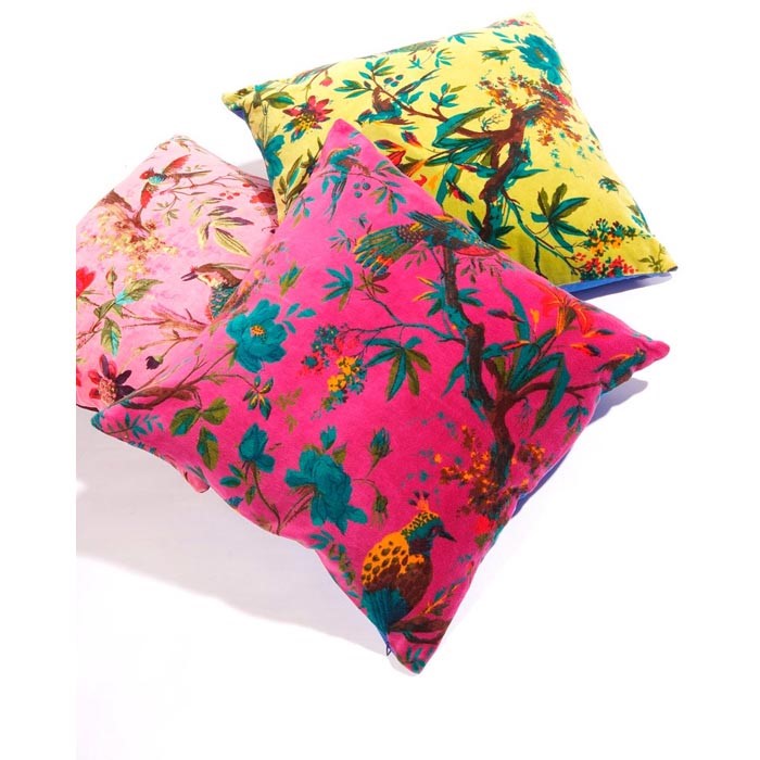 Frida Kahlo Bird Inspired Cushion Cover 45 x 45cms - Pink