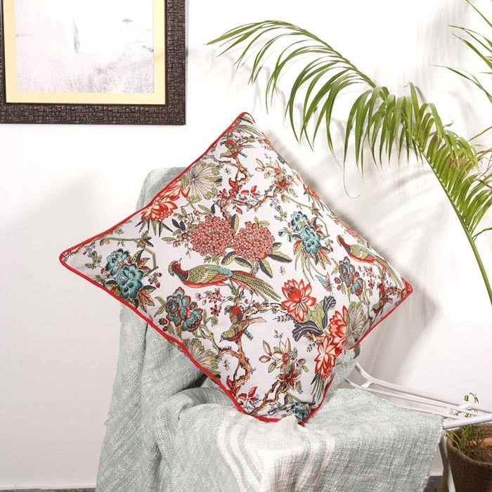 Frida Kahlo Decorative Cotton Cushion Cover 50 x 50cms - White