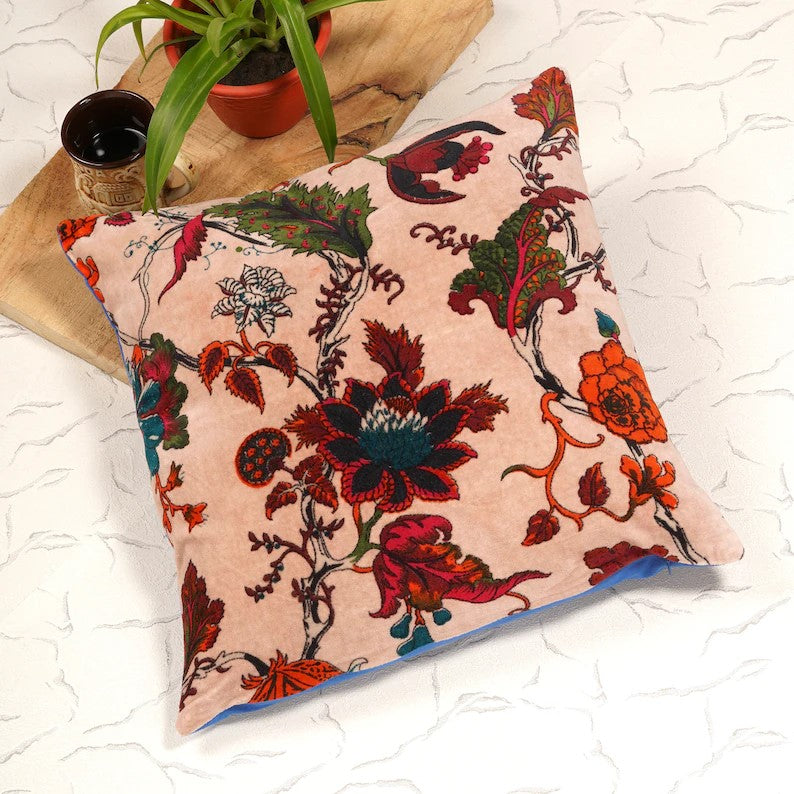 Frida Kahlo Floral Inspired Velvet Cushion Cover 45 x 45cms