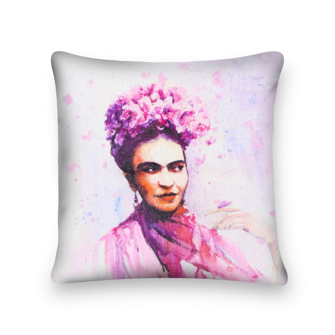 Frida Kahlo Inspired Pink Print Cushion Cover 50 x 50cms