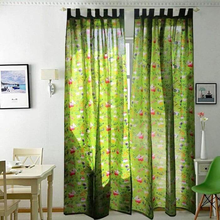 Frida Kahlo Inspired Tree Branches Curtains-Green