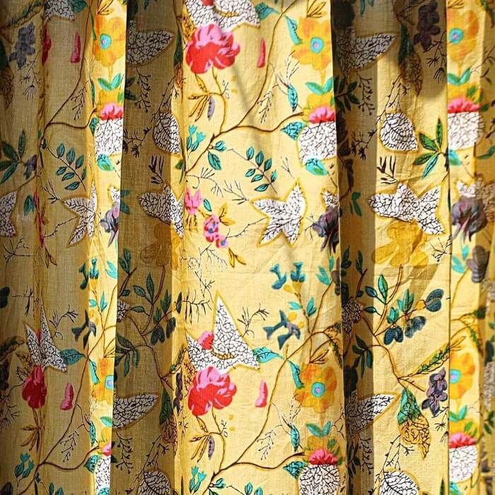 Frida Kahlo Inspired Tree Branches Curtains-Yellow