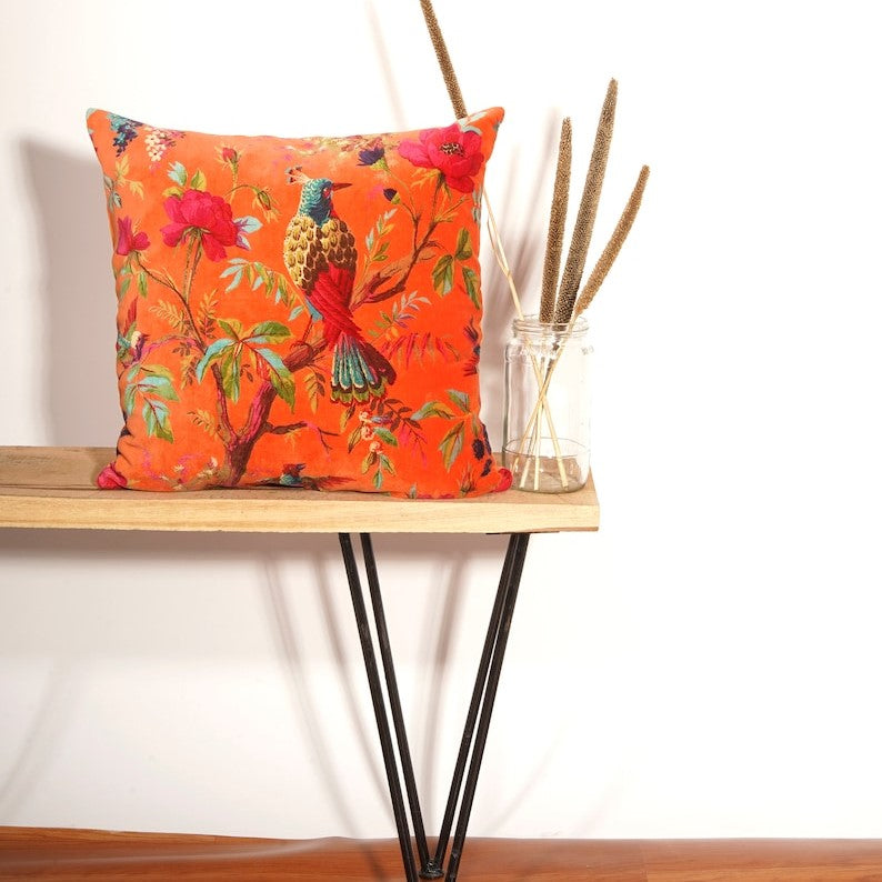 Frida Kahlo Jungle Inspired Cushion Cover 45 x 45cms - Orange