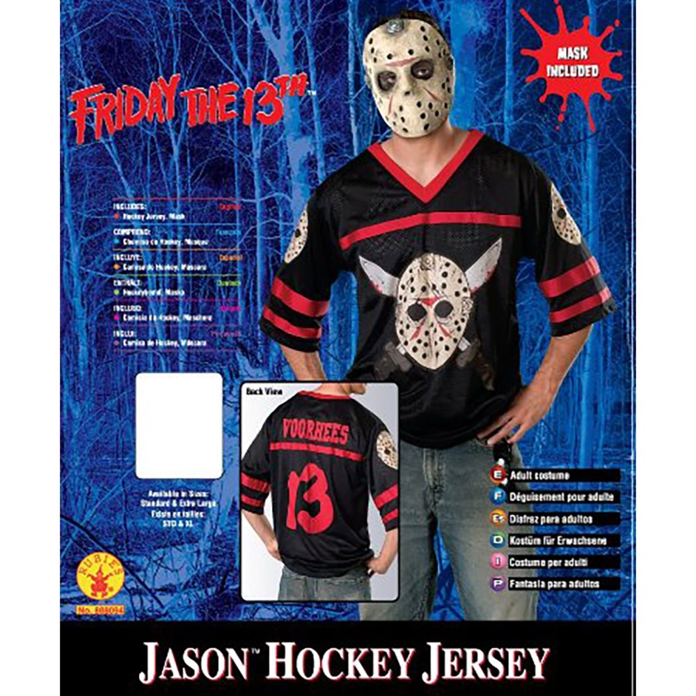 Friday The 13th Jason Hockey Adult Jersey & Mask Men's Costumes