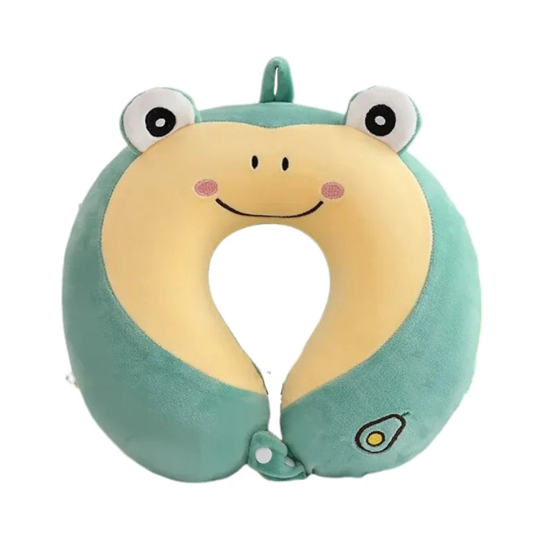 Frog Cartoon Memory Cotton U-shaped Neck Pillow - 28 x 30cms