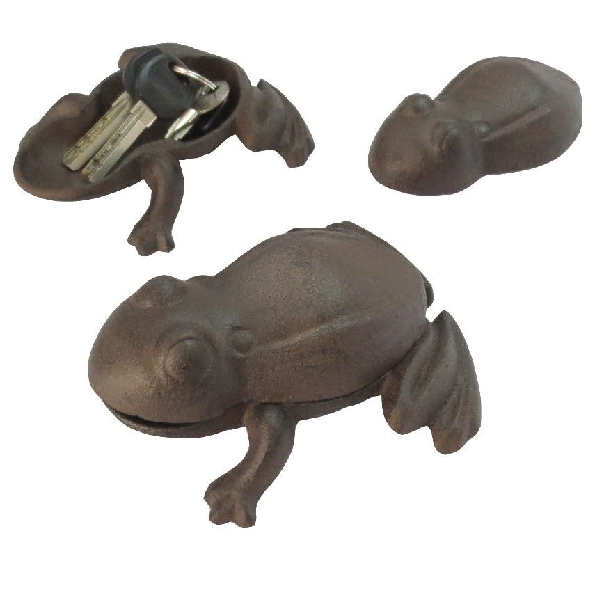 Frog Cast Iron Key Hider Garden Decor