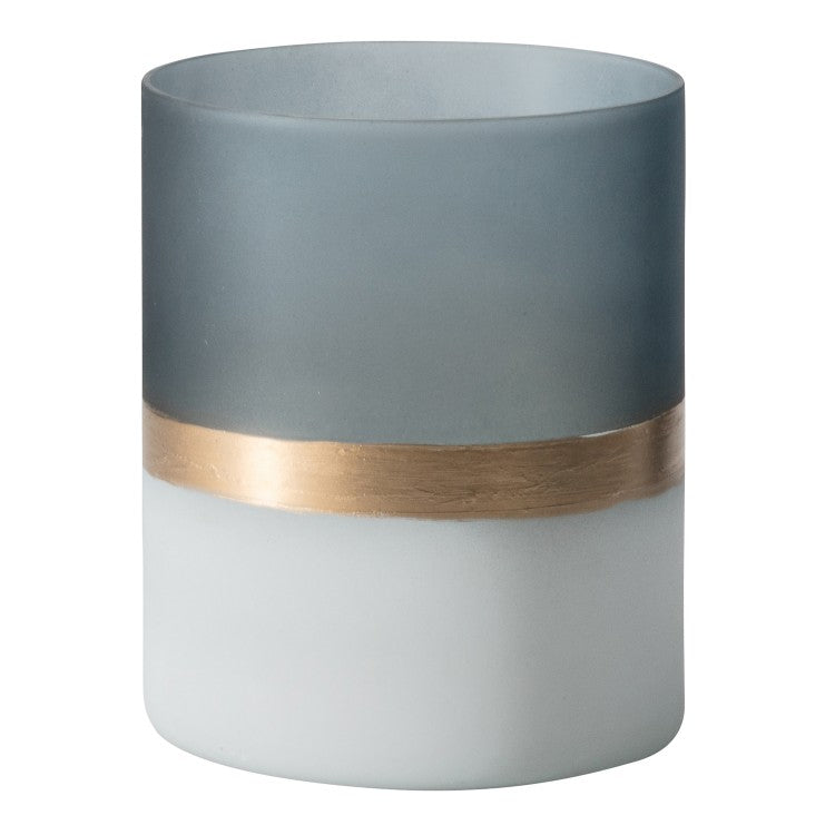 Pack of 2 Frosted Elegance Brushed Gold Candle Holder (Available In 2 Sizes)