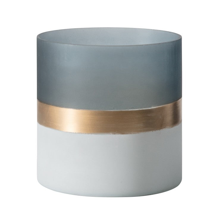 Pack of 2 Frosted Elegance Brushed Gold Candle Holder (Available In 2 Sizes)