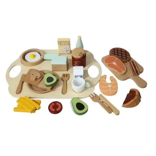 Fun Pretend Play Kids Wooden Breakfast Set