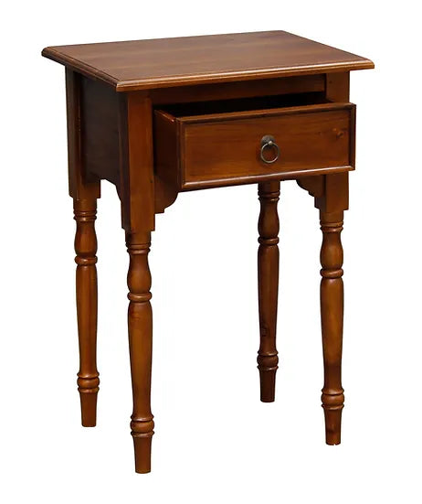 Functionality Turn Leg 1 Drawer Side Table - Brown