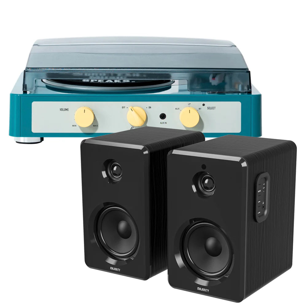 Gadhouse Brad MKII Record Player + D40 Bluetooth Speakers - Available in 3 Colors