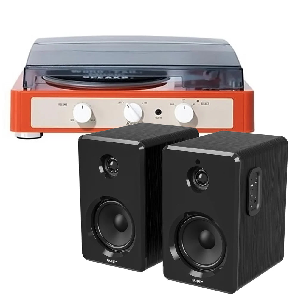 Gadhouse Brad MKII Record Player + D40 Bluetooth Speakers - Available in 3 Colors