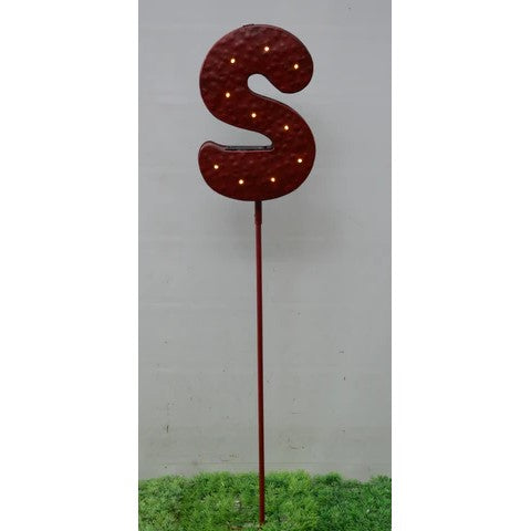 Garden Alluring Red Letter S Stake