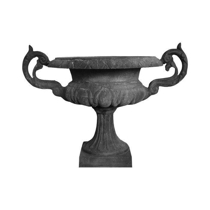 Garden Bergamo Cast Iron Urn - Black