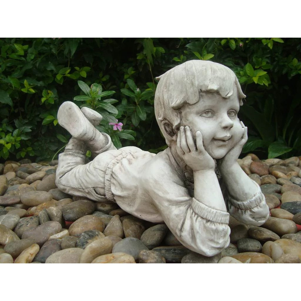 Garden Harmony Thinking Boy Statue