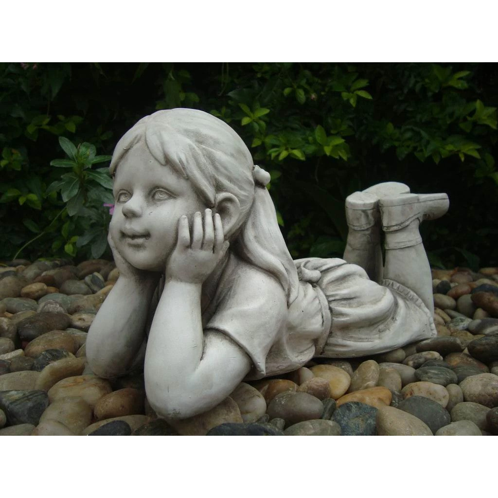 Garden Harmony Thinking Girl Statue