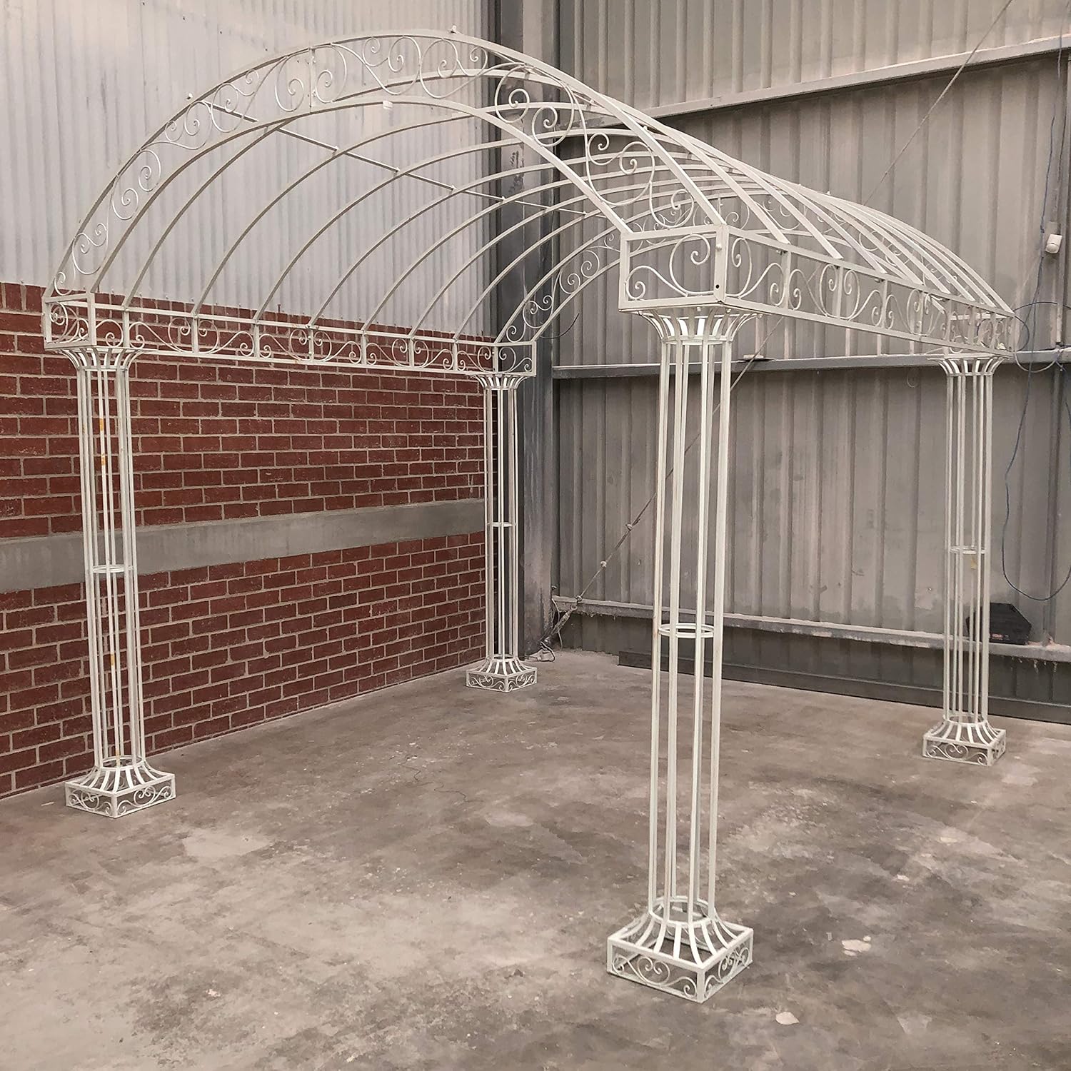 Garden Steel Outdoor Arch Gazebo Pagoda - White