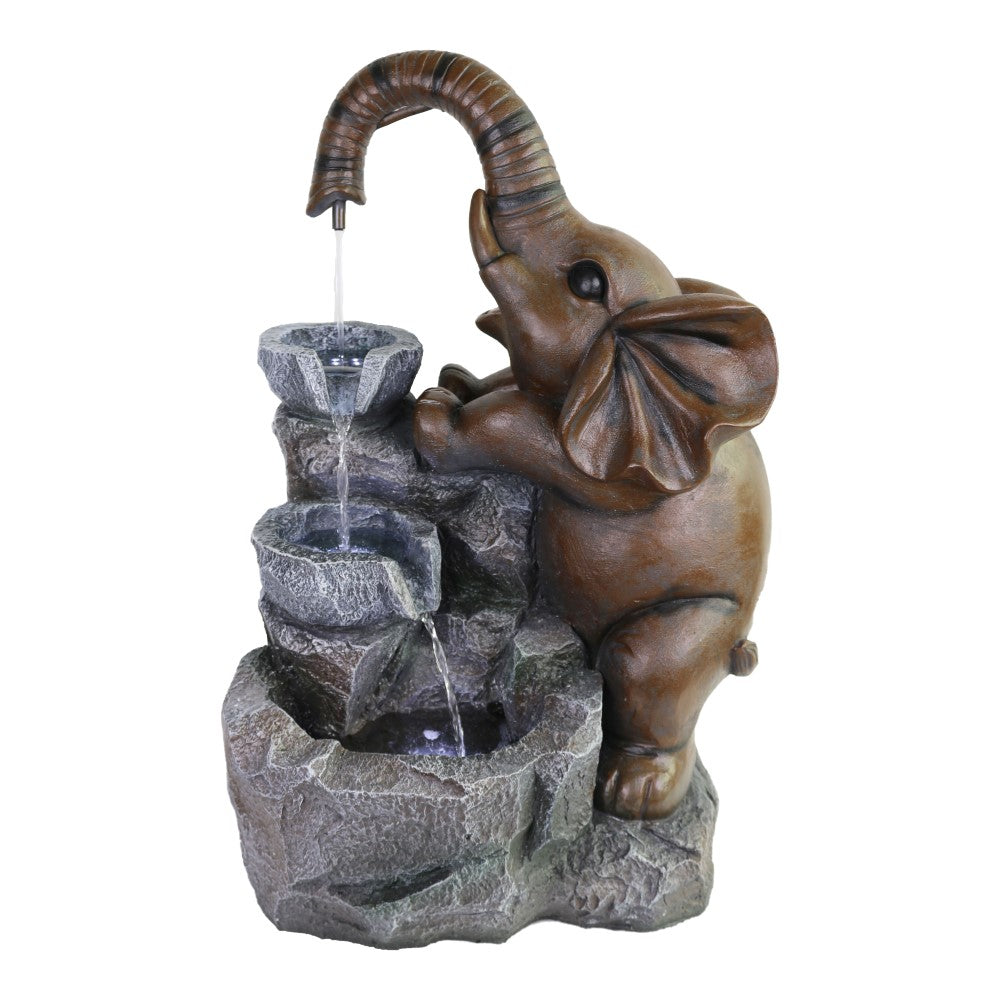 Garden Stony Elephant Polyresin Fountain