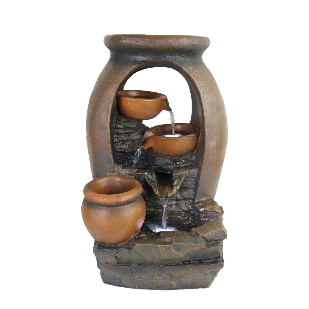 Garden Terracotta Bowls Polyresin Fountain