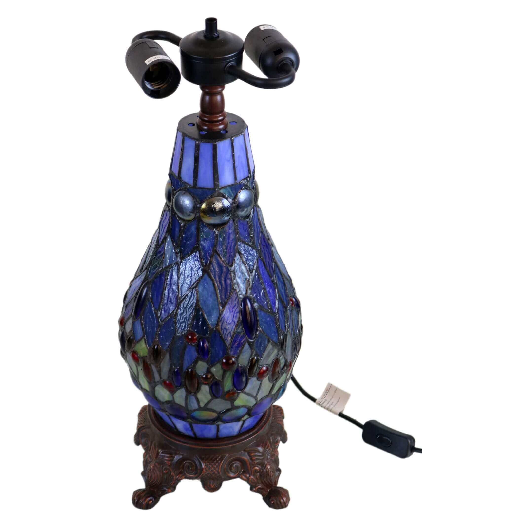 Gems & Dragonflies Tiffany Stained Glass Table Lamp (Available in 2 Colors)