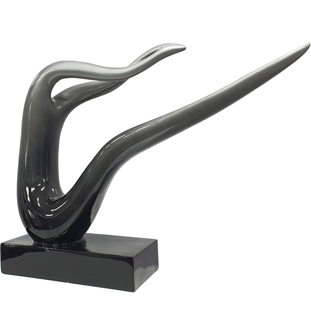 Gentle Repose Abstract Sculpture - Black