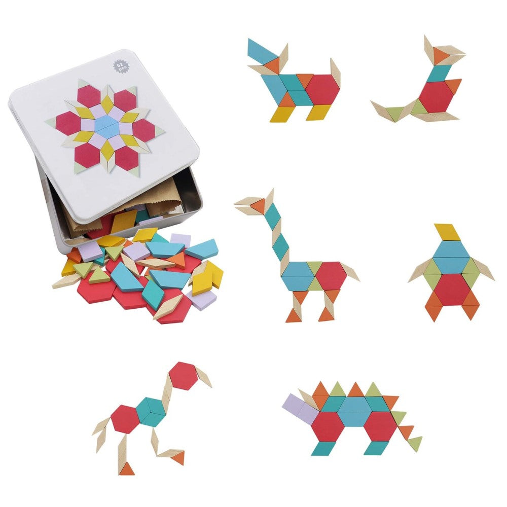 Geometric Tile Shape Block Game In Tin