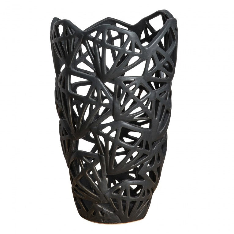 Geometric Vase with a Striking Cut-Out Design