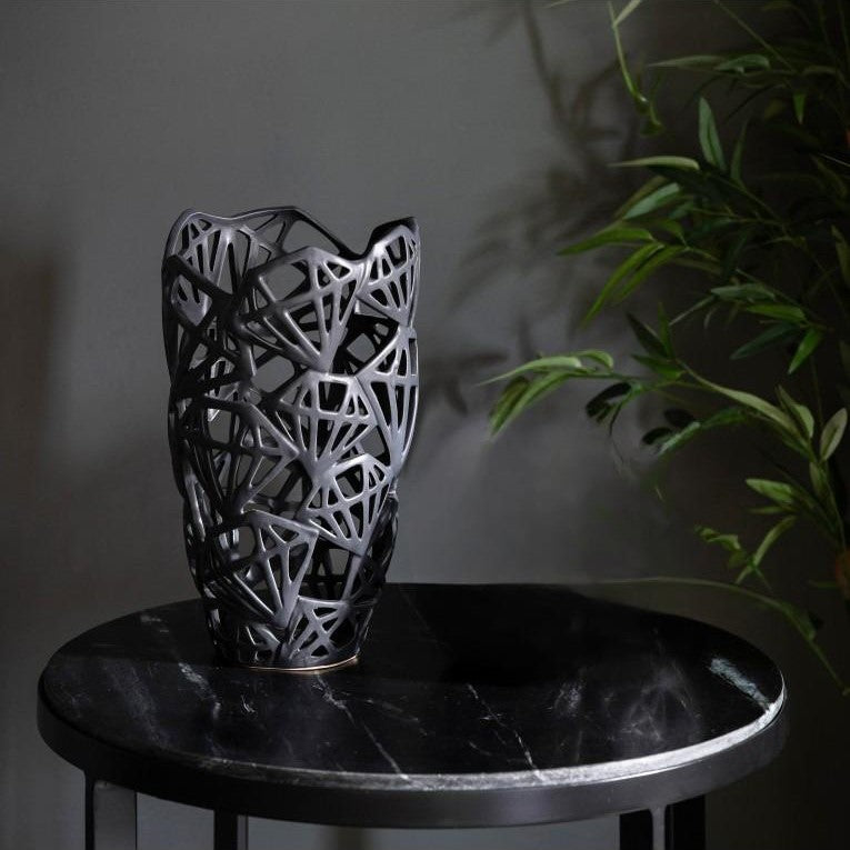 Geometric Vase with a Striking Cut-Out Design